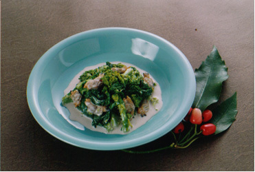 花菜とあさりのクリーム煮の写真
