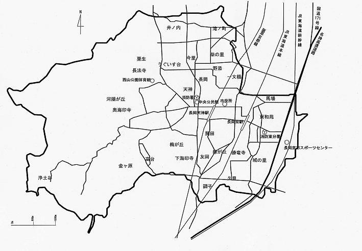 長岡京市管内図