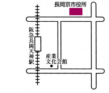 長岡京市役所の地図