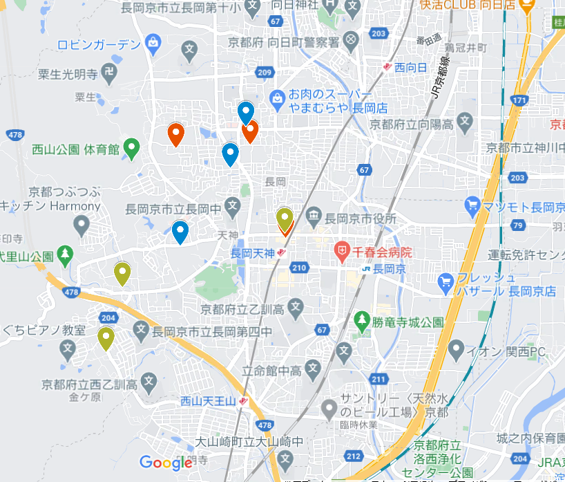 たけのこ・野菜直売所マップ画像