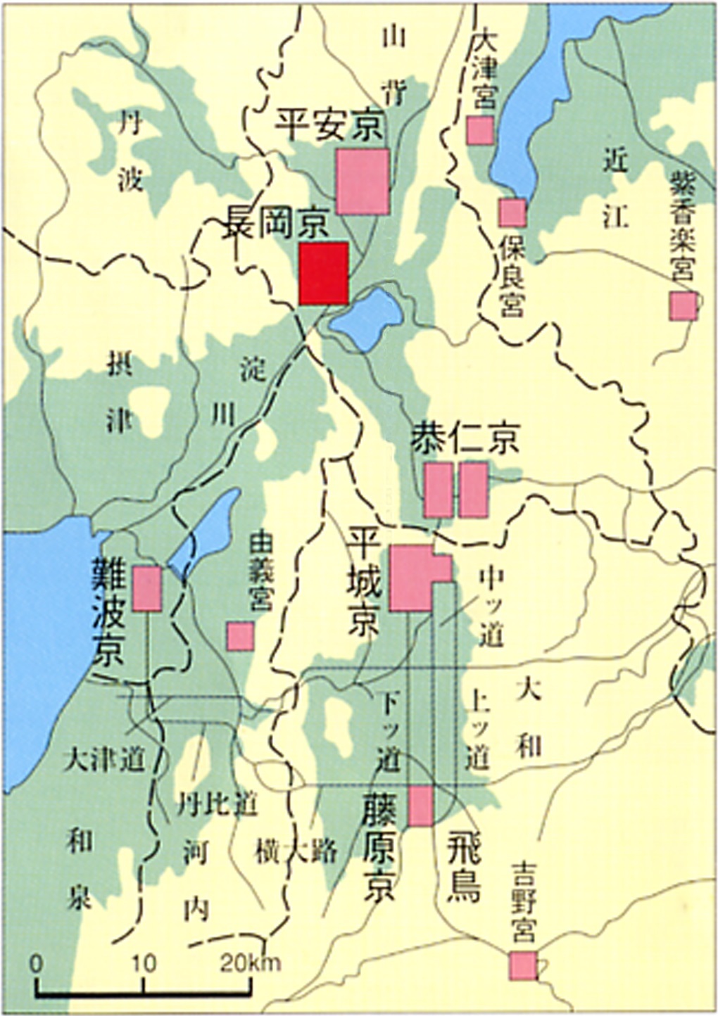 古代都城の位置