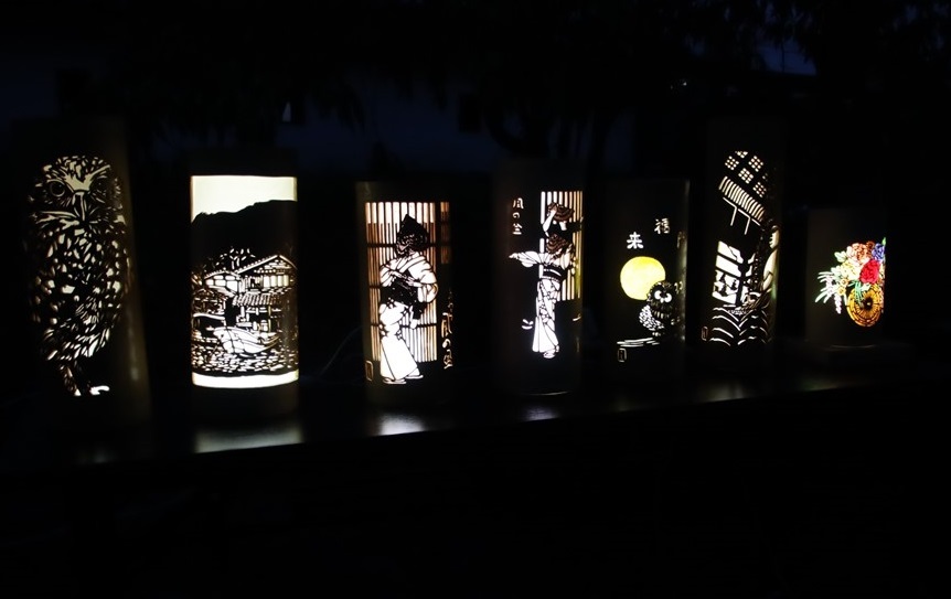 竹灯籠展示の様子