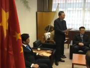 寧波市友好代表団の表敬訪問であいさつする張明華副市長