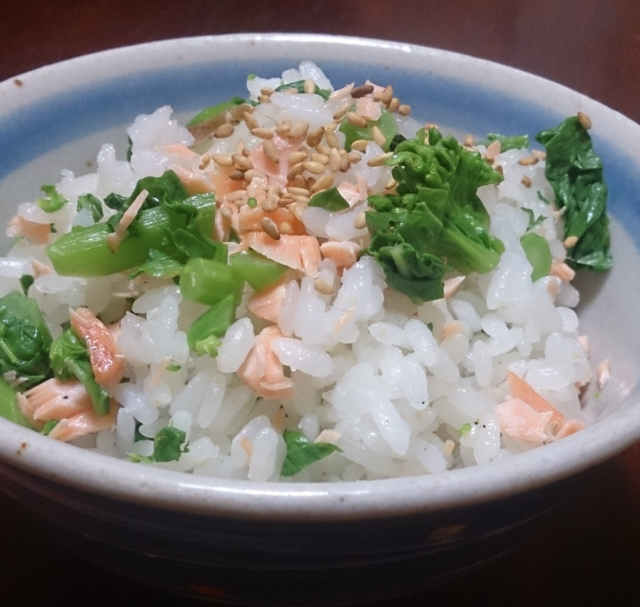 花菜と鮭の混ぜご飯