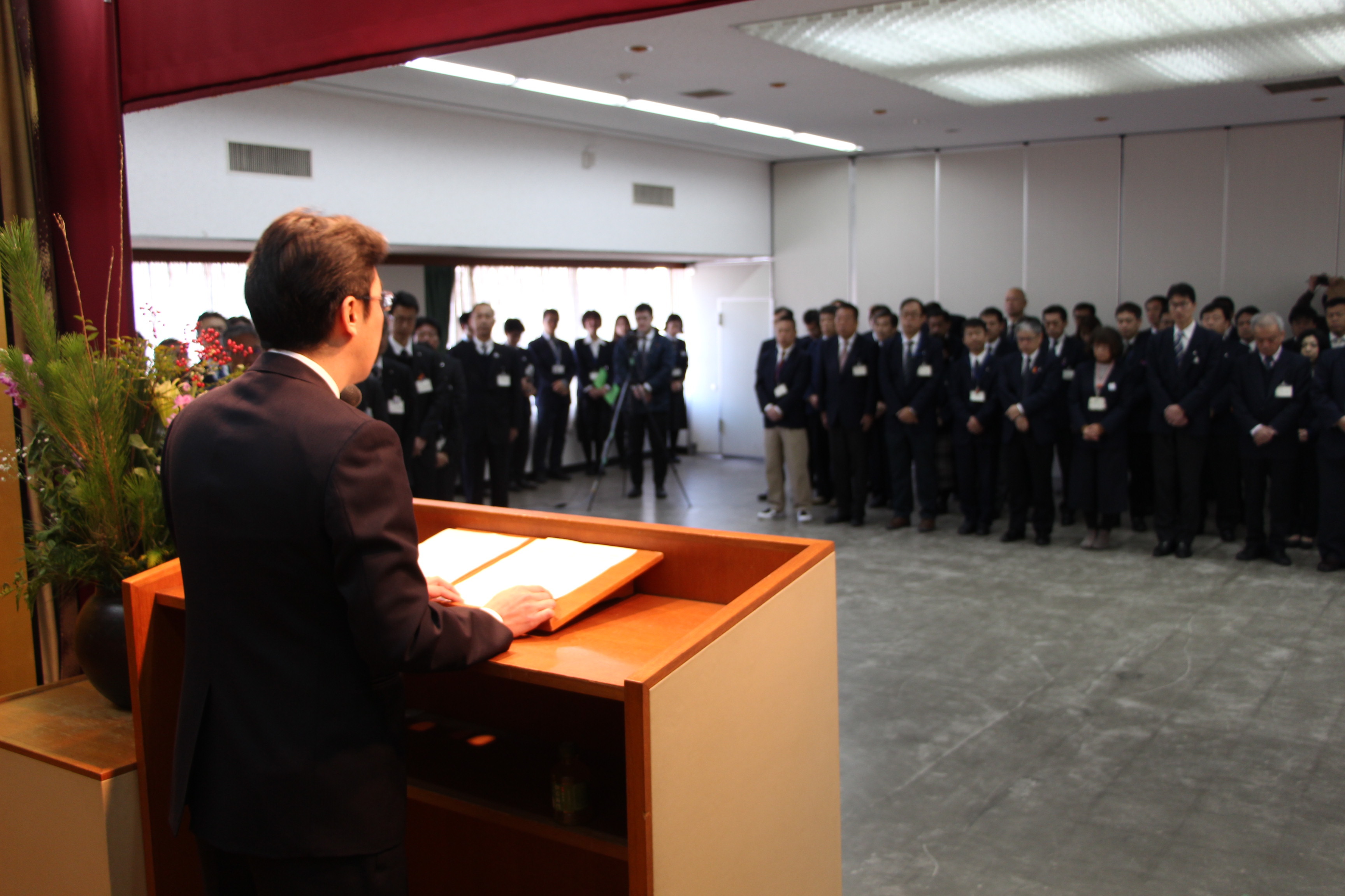 市長訓示の様子