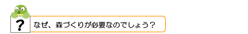 なぜ、森づくりが必要なのでしょう？