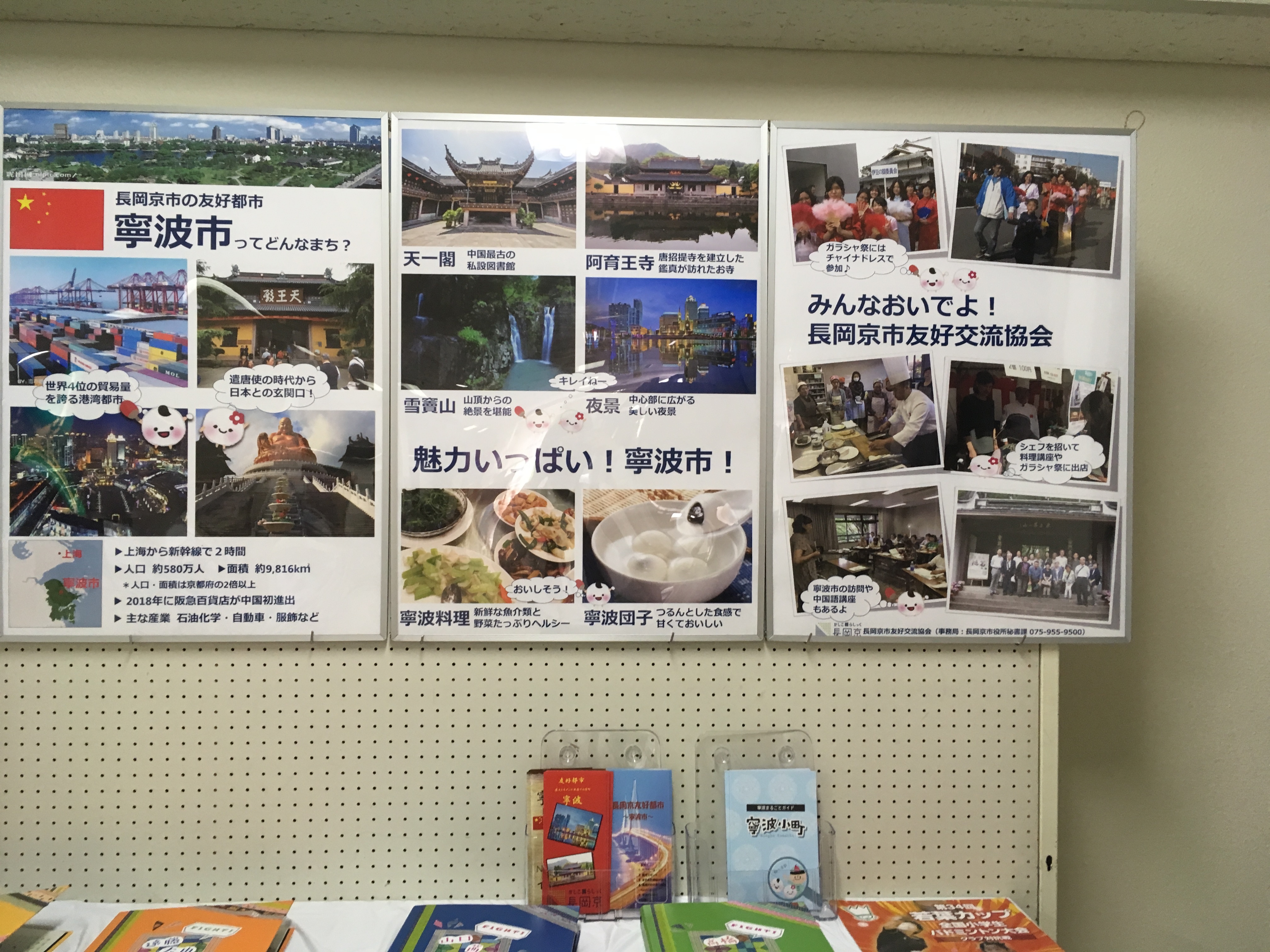 寧波市紹介パネルを展示