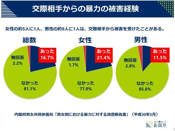 「男女間における暴力に対する調査報告書」（交際中）