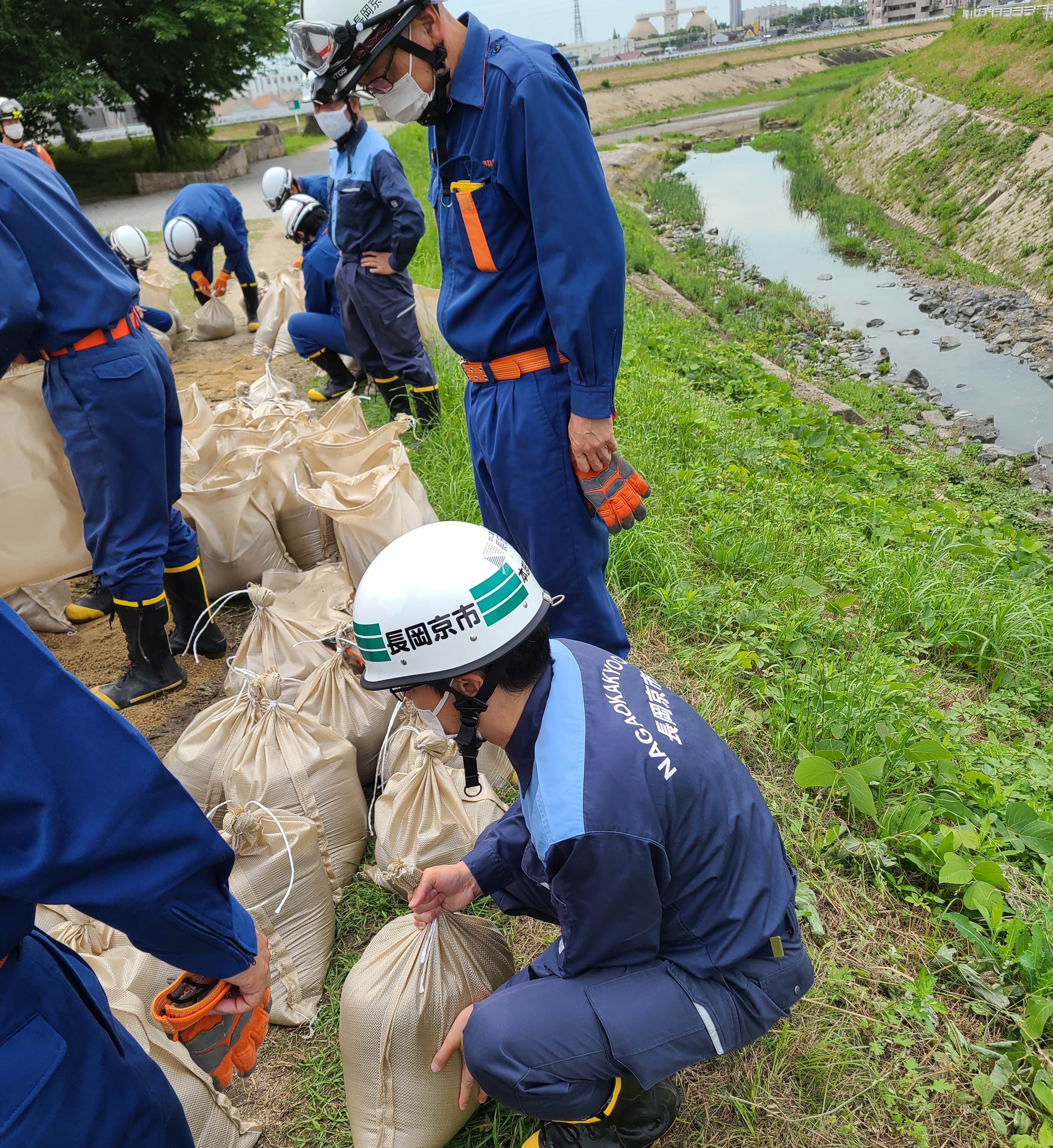 長岡京市水防訓練