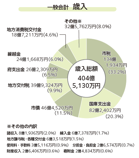 歳入決算のグラフ