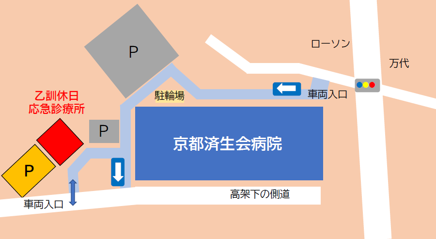 乙訓休日応急診療所駐車場詳細