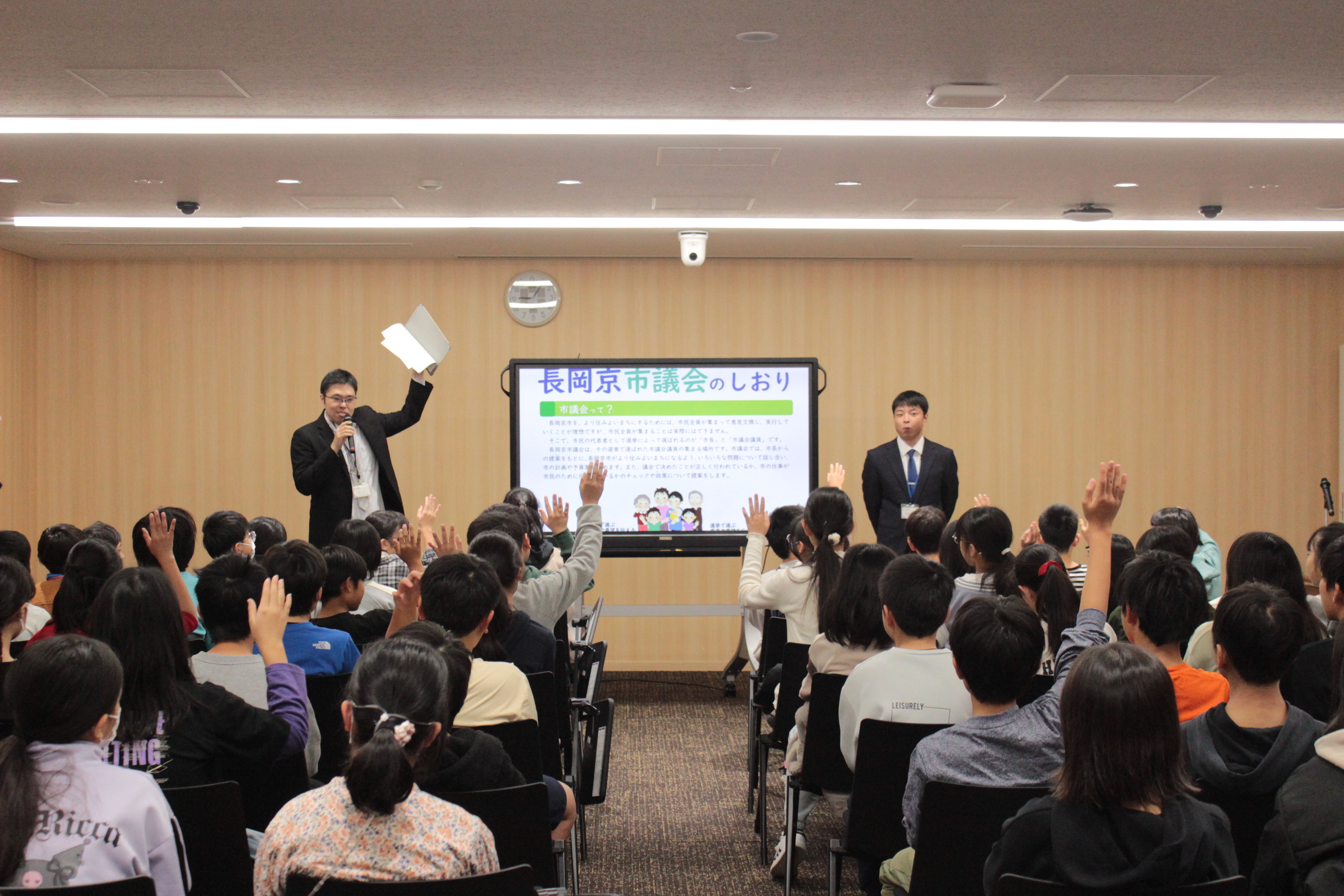 長岡第六小学校説明の様子1