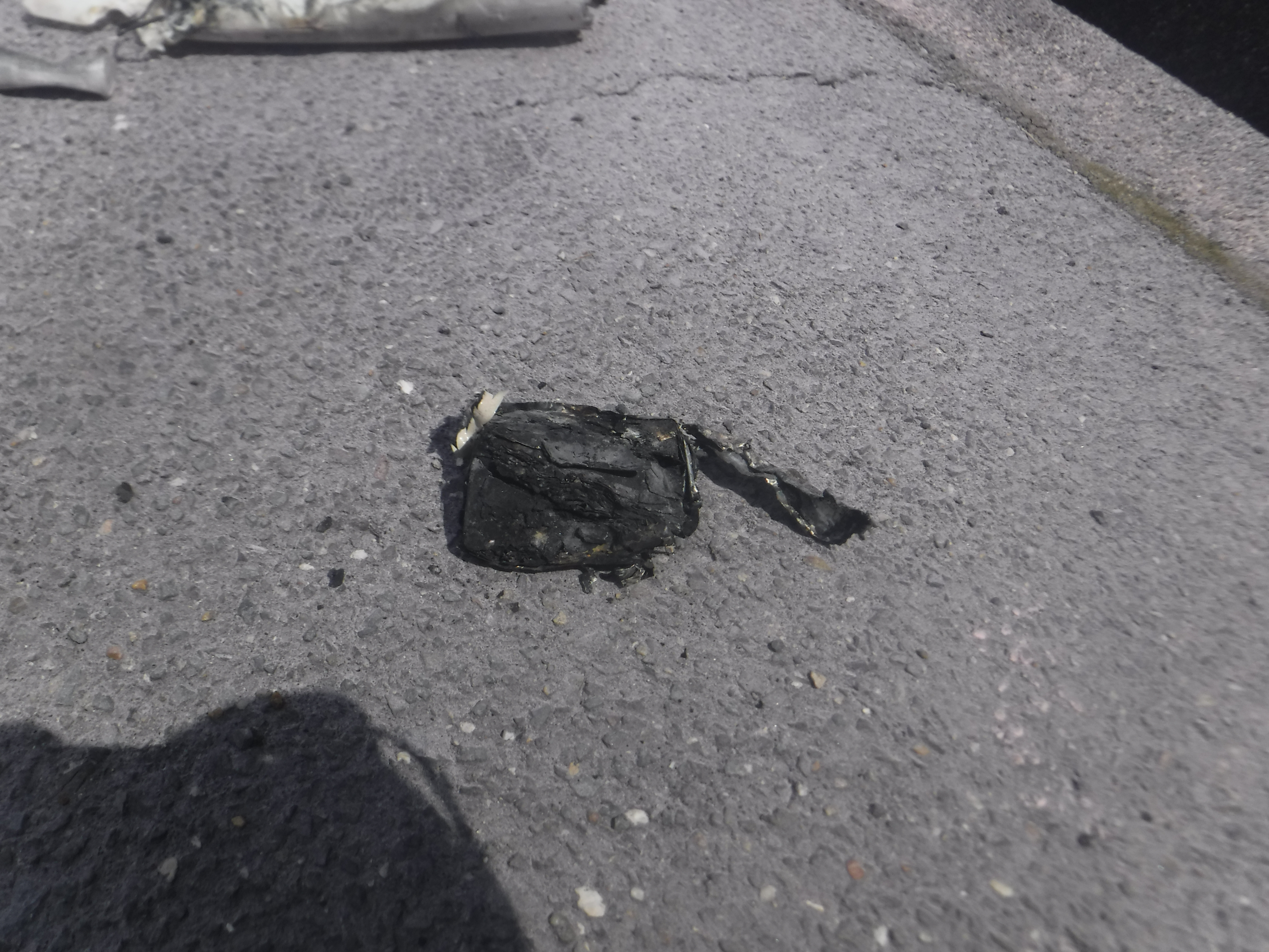 燃えたリチウムイオン電池